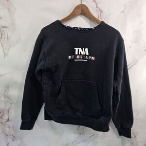 Aritzia TNA Sweatshirt Womens Small Black Pocket Pullover True North Alpine Ski